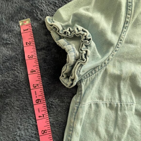 Christopher & Banks Denim Print Button Down Size Medium - Picture 6 of 7